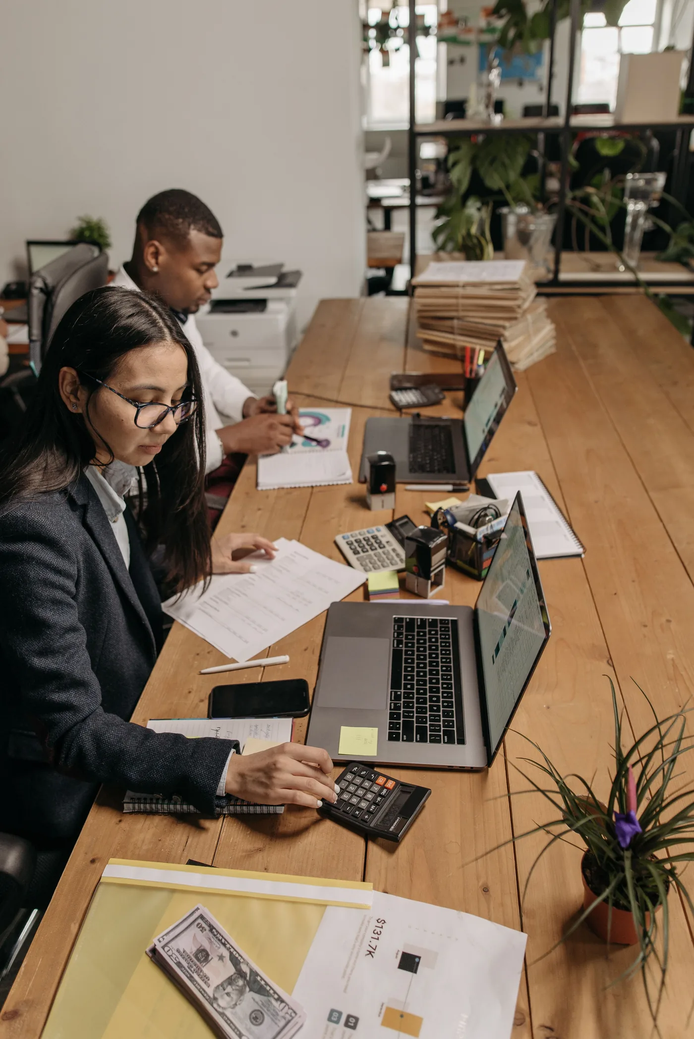 Accounting team in a collaborative office setting